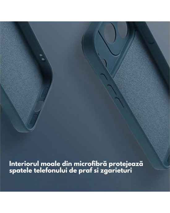 Husă Silicon Premium Catifelat MagSafe Iphone 17 Pro Max -Albastru Husă silicon albastră compatibilă MagSafe pentru iPhone 17 Pro Max