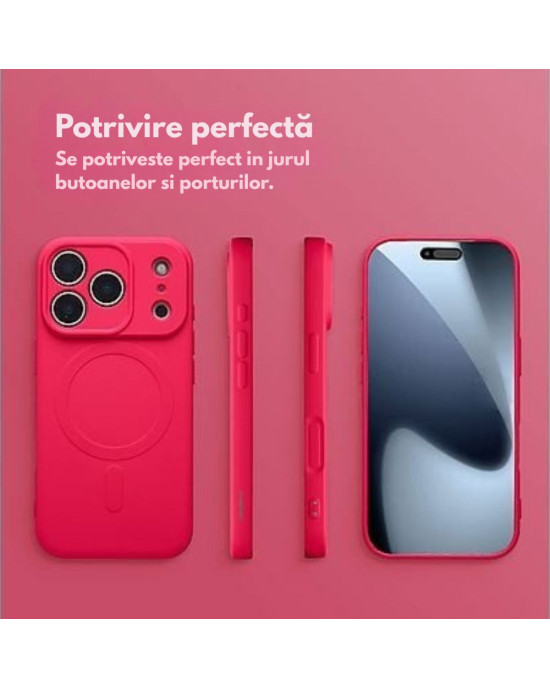 Husă Silicon MagSafe pentru iPhone 17 Pro Max – Roșu Premium Husă Silicon MagSafe pentru iPhone 17 Pro Max – Roșu Premium