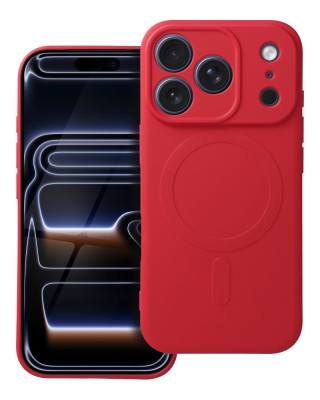Husă Silicon Premium Catifelat MagSafe Iphone 17 Pro Max -Roșu