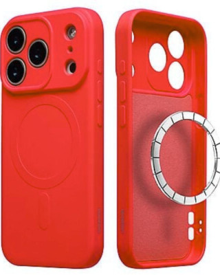 Husă Silicon Premium Catifelat MagSafe Iphone 17 Pro Max -Roșu