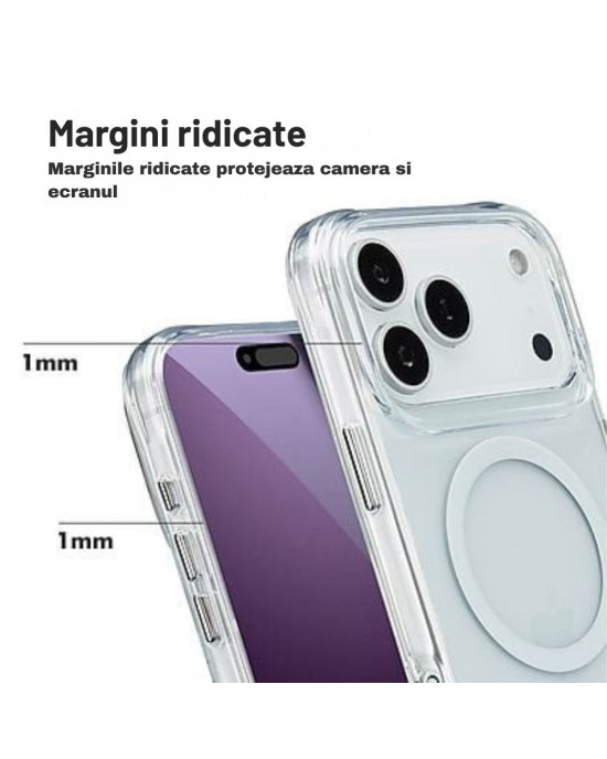 Husă Transparentă MagSafe iPhone 17 Pro Max – Clear Mag Cover Husă transparentă MagSafe pentru iPhone 17 Pro Max