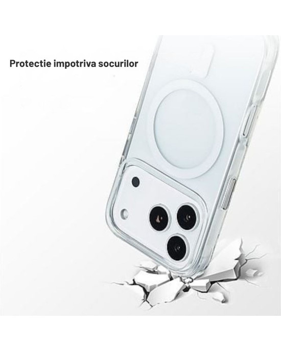 Husă Transparentă MagSafe iPhone 17 Pro Max – Clear Mag Cover Husă transparentă MagSafe pentru iPhone 17 Pro Max