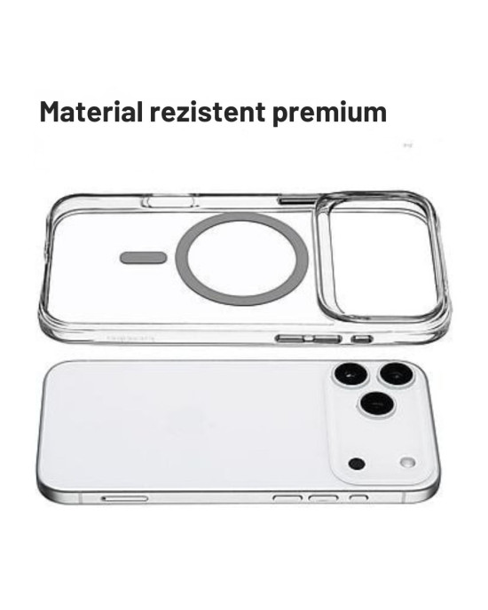 Husă Transparentă MagSafe iPhone 17 Pro Max – Clear Mag Cover Husă transparentă MagSafe pentru iPhone 17 Pro Max