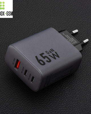 Încărcător rapid GaN 65W Forcell F-Energy — 2 x USB-C + USB-A 