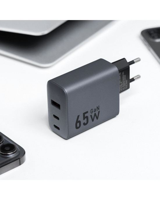 Încărcător GaN 65W Forcell F-Energy cu 3 porturi USB-C și USB-A