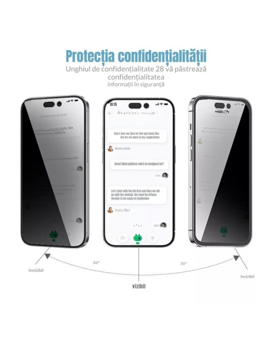 Folie Sticla Privata 5D Blueo Mr. Monkey Iphone 17 Pro Max- Negru Folie Sticla Privata 5D Blueo Mr. Monkey Iphone 17 Pro Max- Negru