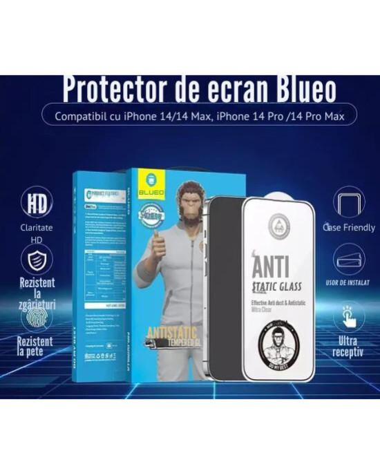 Folie de Sticla Blueo Full Clear HD Premium Iphone 17 Pro Antistatica Folie de Sticla Blueo Full Clear HD Premium Iphone 17 Pro Antistatica