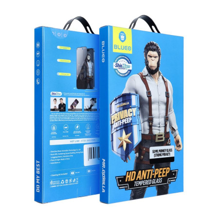 Folie Sticla 5D Mr. Monkey Samsung S25- Negru (Strong Privacy)