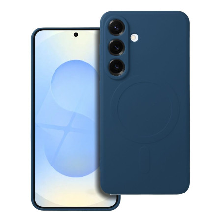 Husa Silicon Soft MagSafe Samsung S25 Plus Albastra