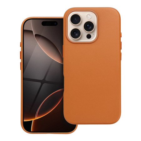 Husa Eleganta Leather Mag Cover Iphone 16 Pro - Portocalie Husa Eleganta Leather Mag Cover Iphone 16 Pro - Portocalie