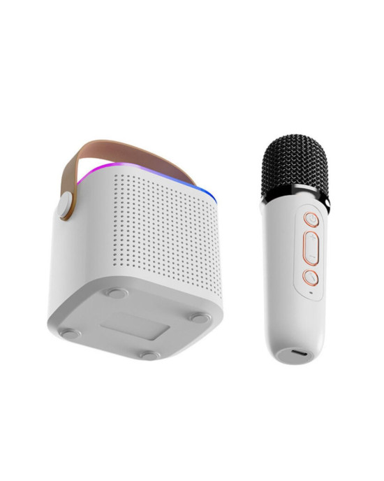 Boxa Bluetooth Mini cu Microfon Wireless LED Y1 – Roz