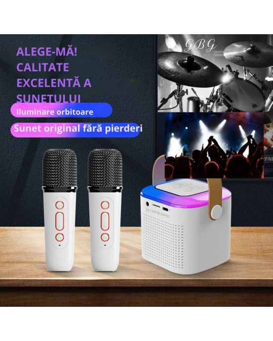 Boxa Bluetooth Mini cu Microfon Wireless LED Y1 – Negru