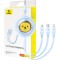 Cablu Retractabil USB catre Micro/Lightning/Type C 3 in 1 Leo 1,1m -Albastru Cablu Retractabil USB catre Micro/Lightning/Type C 3 in 1 Leo 1,1m -Albastru