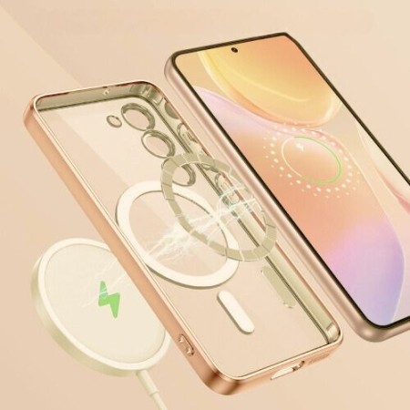 Husa Protectie Electro Mag Compatibila MagSafe pentru Samsung S24 Plus -Gold Husa Protectie Electro Mag Compatibila MagSafe pentru Samsung S24 Plus -Gold
