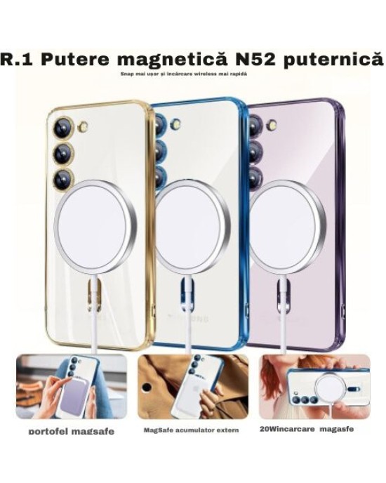 Husa Protectie Electro Mag Compatibila MagSafe pentru Samsung S24 Plus -Albastru