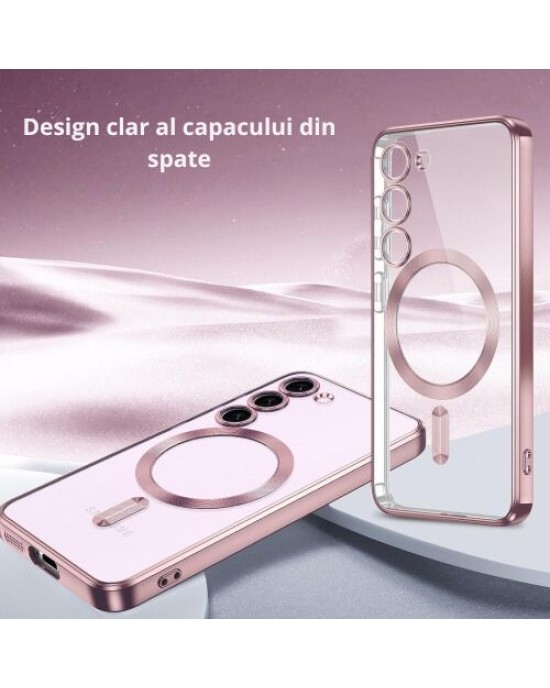 Husa Protectie Electro Mag Compatibila MagSafe pentru Samsung S24 Plus -Rose Gold