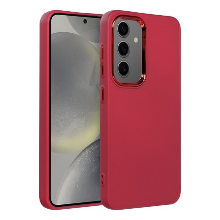 Husa Silicon Soft cu Rama Protectie Lentila Samsung S24 - Magenta Husa Silicon Soft cu Rama Protectie Lentila Samsung S24 - Magenta