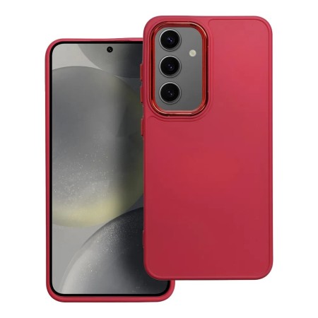Husa Silicon Soft cu Rama Protectie Lentila Samsung S24 - Magenta Husa Silicon Soft cu Rama Protectie Lentila Samsung S24 - Magenta