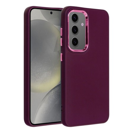 Husa Silicon Soft cu Rama Protectie Lentila Samsung S24 - Mov Husa Silicon Soft cu Rama Protectie Lentila Samsung S24 - Mov