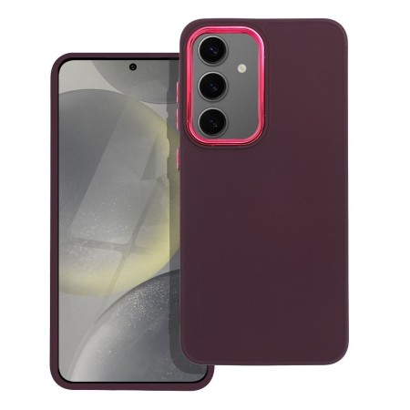 Husa Silicon Soft cu Rama Protectie Lentila Samsung S24 - Mov Husa Silicon Soft cu Rama Protectie Lentila Samsung S24 - Mov