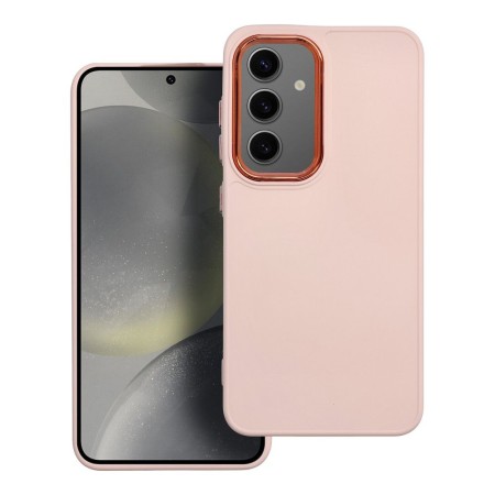 Husa Silicon Soft cu Rama Protectie Lentila Samsung S24 Plus- Roz Husa Silicon Soft cu Rama Protectie Lentila Samsung S24 Plus- Roz