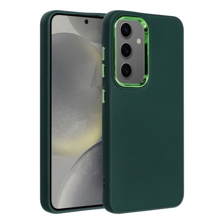 Husa Silicon Soft cu Rama Protectie Lentila Samsung S24 Plus- Verde Husa Silicon Soft cu Rama Protectie Lentila Samsung S24 Plus- Verde