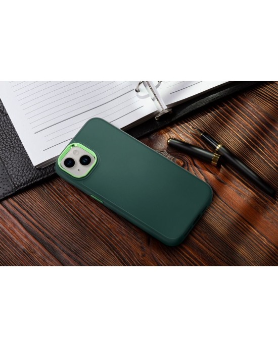 Husa Silicon Soft cu Rama Protectie Lentila Samsung S24 Plus- Verde