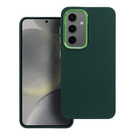 Husa Silicon Soft cu Rama Protectie Lentila Samsung S24 Plus- Verde Husa Silicon Soft cu Rama Protectie Lentila Samsung S24 Plus- Verde