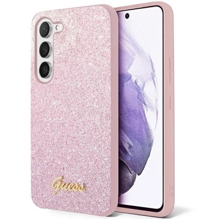 Husa Originala Eleganta Guess Pentru Samsung S23 Sclipici Fix -Roz Husa Originala Eleganta Guess Pentru Samsung S23 Sclipici Fix -Roz