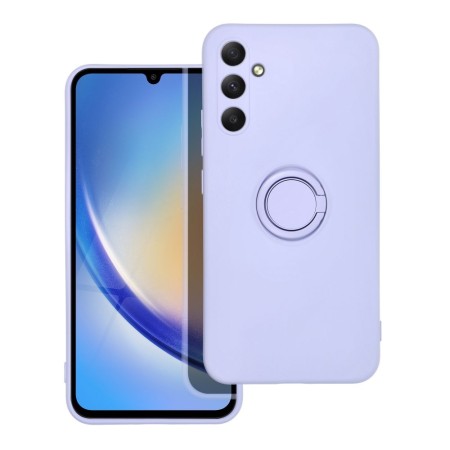 Husa Protectie cu Inel din Silicon pentru Samsung A34 - Mov Husa Protectie cu Inel din Silicon pentru Samsung A34 - Mov