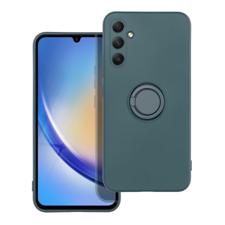 Husa Protectie cu Inel din Silicon pentru Samsung A34 - Verde Husa Protectie cu Inel din Silicon pentru Samsung A34 - Verde