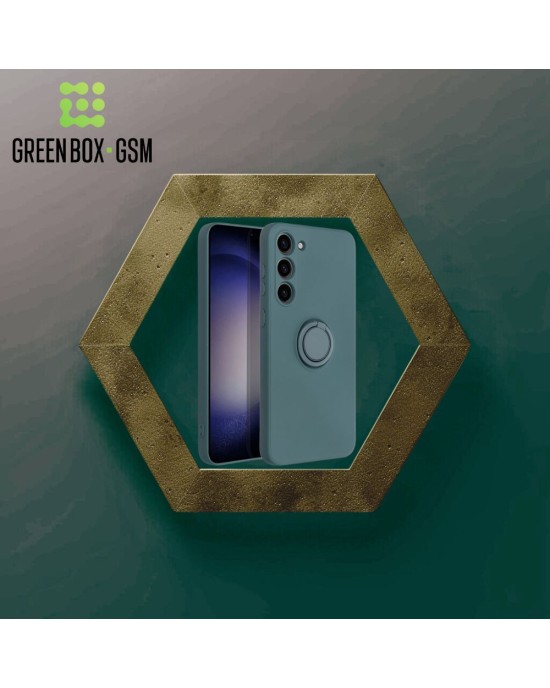 Husa Protectie cu Inel din Silicon Soft Samsung S23 Plus -Verde