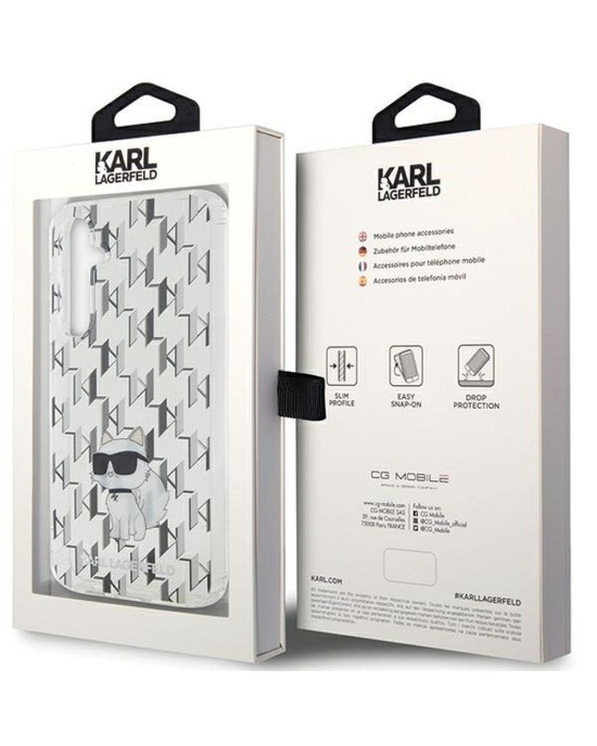 Husa Protectie Originala Karl Lagerfeld Monogram Transparenta Samsung S23 Fe