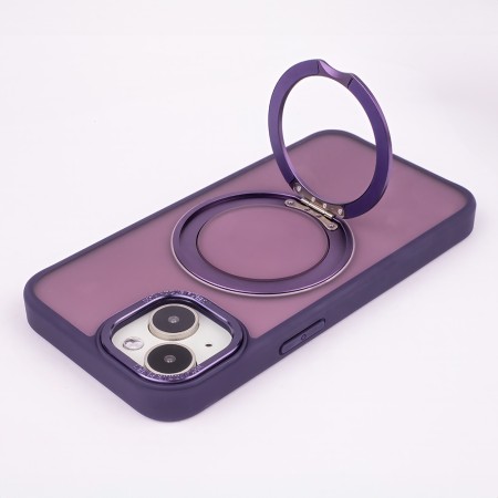 Husa Eleganta Inel Rotativ Iphone 14 Pro Max - Mov Husa Eleganta Inel Rotativ Iphone 14 Pro Max - Mov