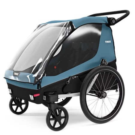 Remorca de bicicleta pentru transport copii, Thule, Courier, Aegean Blue, 2 locuri Remorca de bicicleta pentru transport copii, Thule, Courier, Aegean Blue, 2 locuri