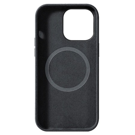 Husa Clasica MagSafe Iphone 13 -Alcantara - Negru   Husa Clasica MagSafe Iphone 13 -Alcantara - Negru