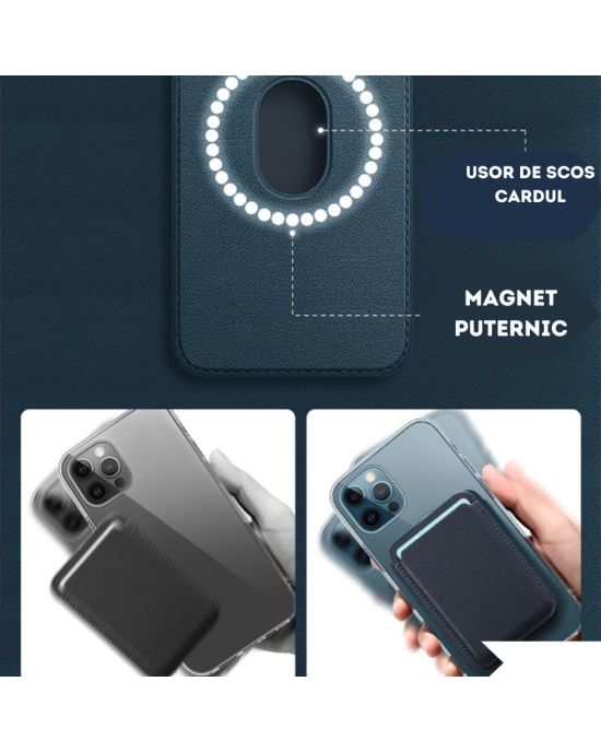 Portofel Magnetic MagPocket din Piele Ecologica pentru Iphone -Rosu