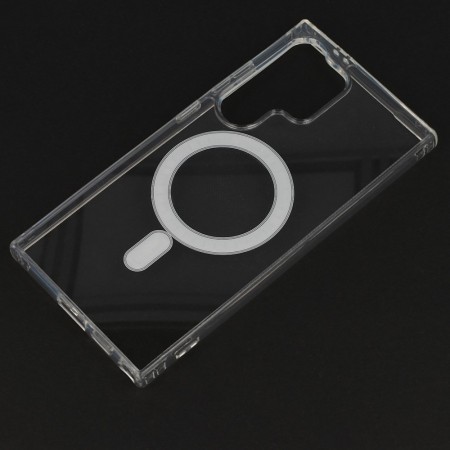 Husa Protectie Robusta MagSafe Transparenta Acril si TPU Samsung S23  Husa Protectie Robusta MagSafe Transparenta Acril si TPU Samsung S23