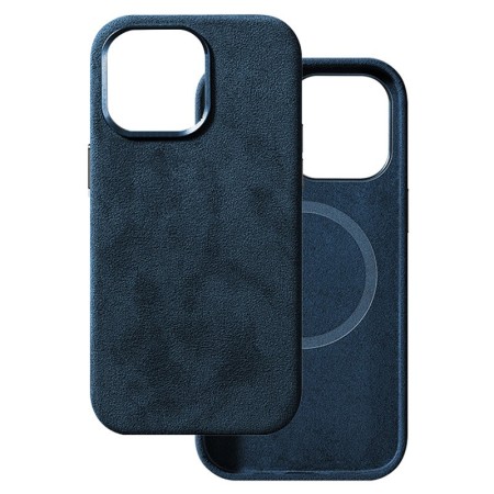 Husa Clasica MagSafe Iphone 13 -Alcantara - Albastru Husa Clasica MagSafe Iphone 13 -Alcantara - Albastru