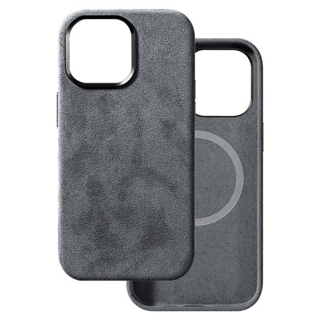 Husa Clasica MagSafe Iphone 14 Pro -Alcantara - Gri Husa Clasica MagSafe Iphone 14 Pro -Alcantara - Gri