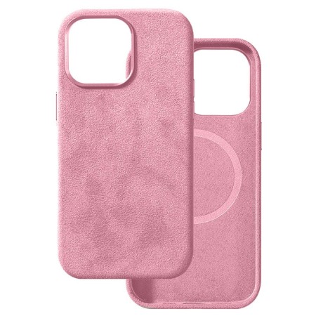 Husa Clasica MagSafe Iphone 13 -Alcantara - Roz Husa Clasica MagSafe Iphone 13 -Alcantara - Roz