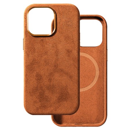 Husa Clasica MagSafe Iphone 13 -Alcantara - Maro Husa Clasica MagSafe Iphone 13 -Alcantara - Maro