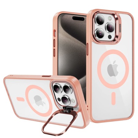 Husa Protectie Impact MagSafe cu Inel-Stand Iphone 15 Compatibil -Roz Deschis Husa Protectie Impact MagSafe cu Inel-Stand Iphone 15 Compatibil -Roz Deschis