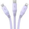 Cablu Retractabil USB catre Micro/Lightning/Type C 3 in 1 Leo 1,1m -Mov - 1 | YEO