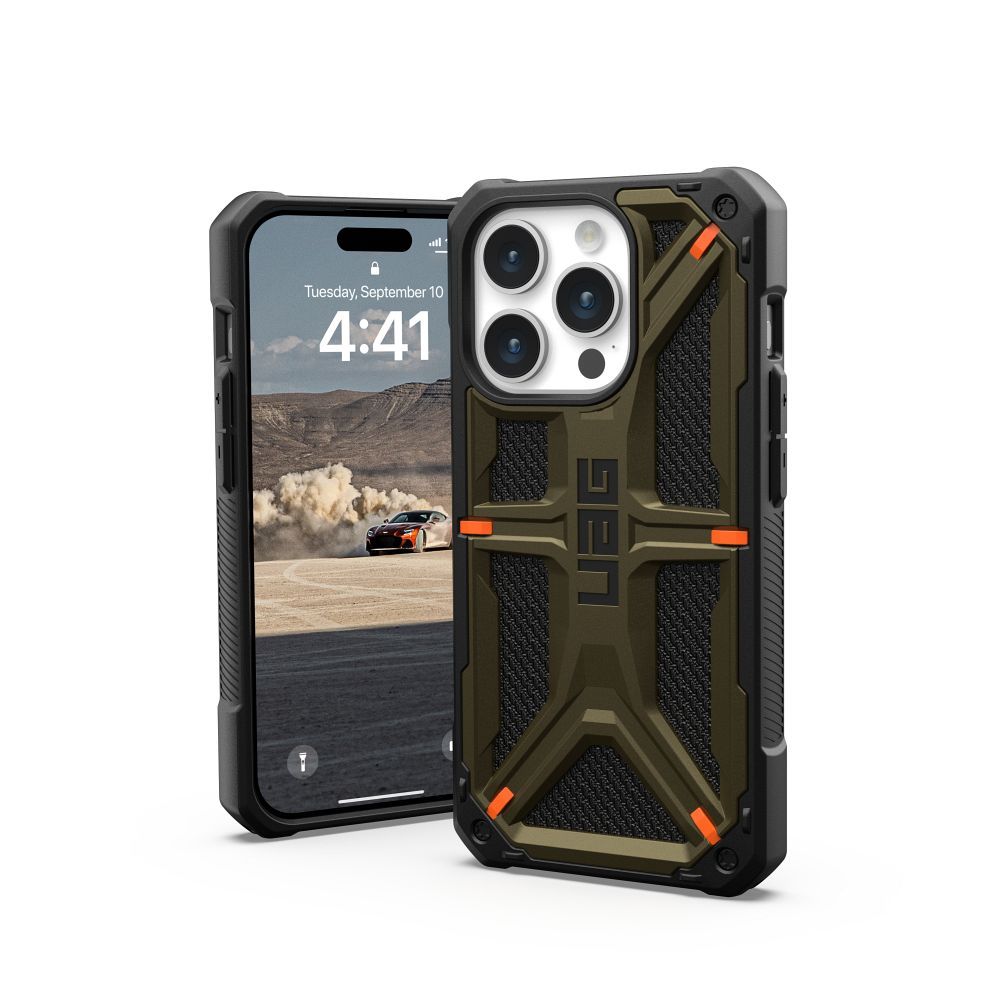 Husa UAG Monarch Pro Compatibil MagSafe IPHONE 15 PRO cu Element Carbon -Verde