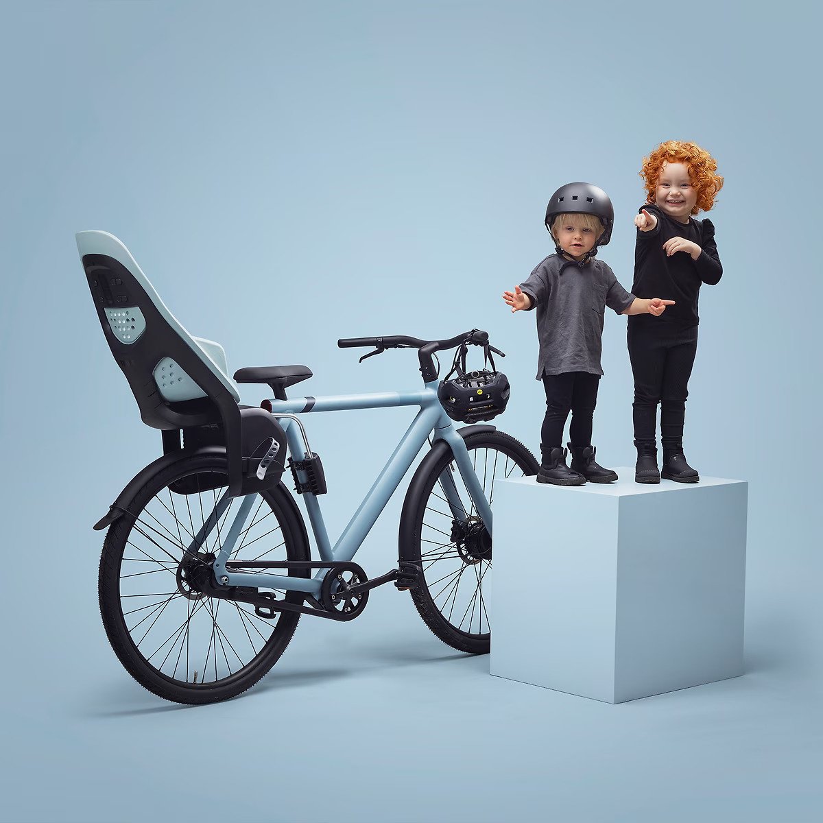 Scaun pentru copii, cu montare pe bicicleta in spate - Thule Yepp 2 Maxi Frame mounted, Aegean Blue - 3 | YEO