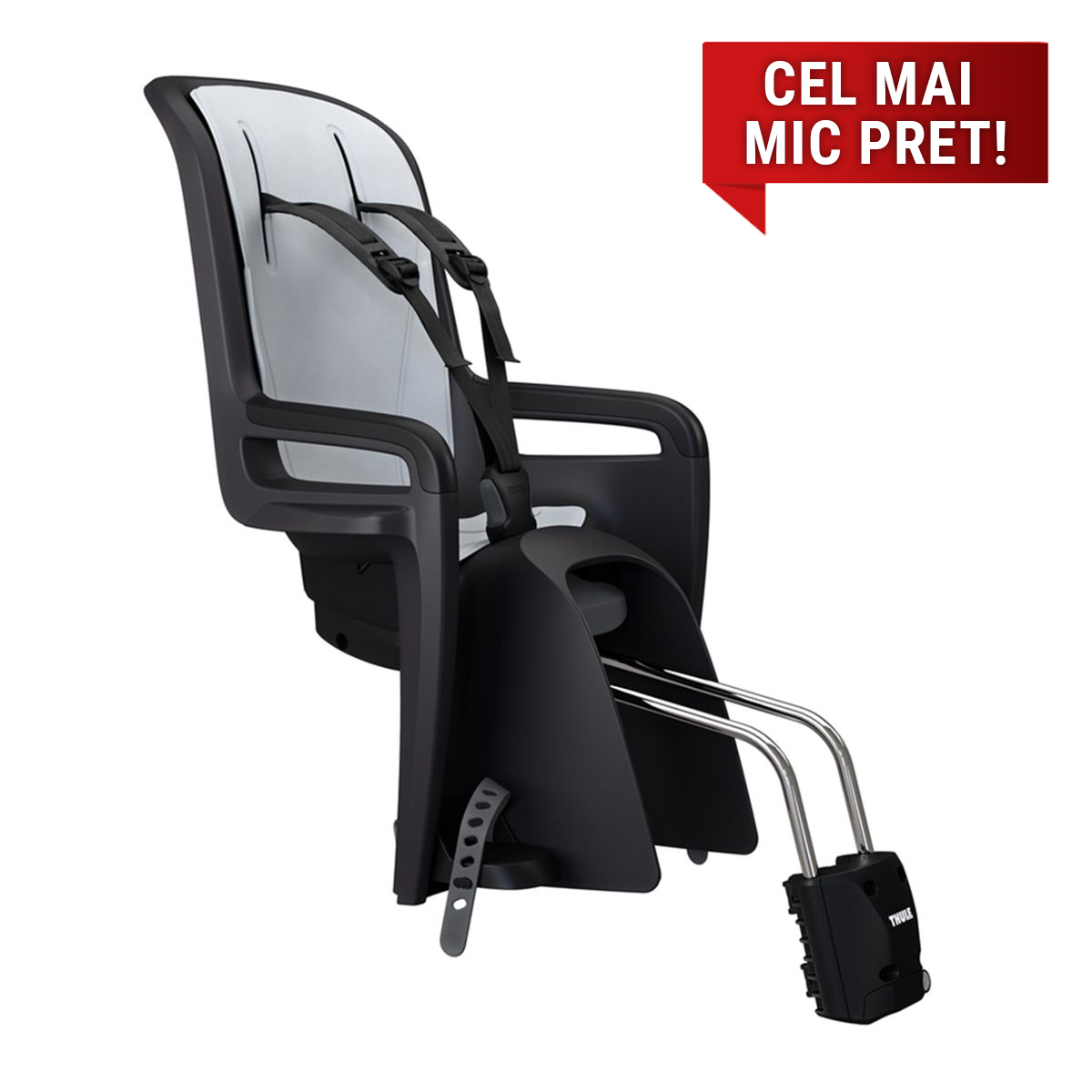 Scaun pentru copii, Thule RideAlong2 Dark Grey, cu montare pe bicicleta in spate