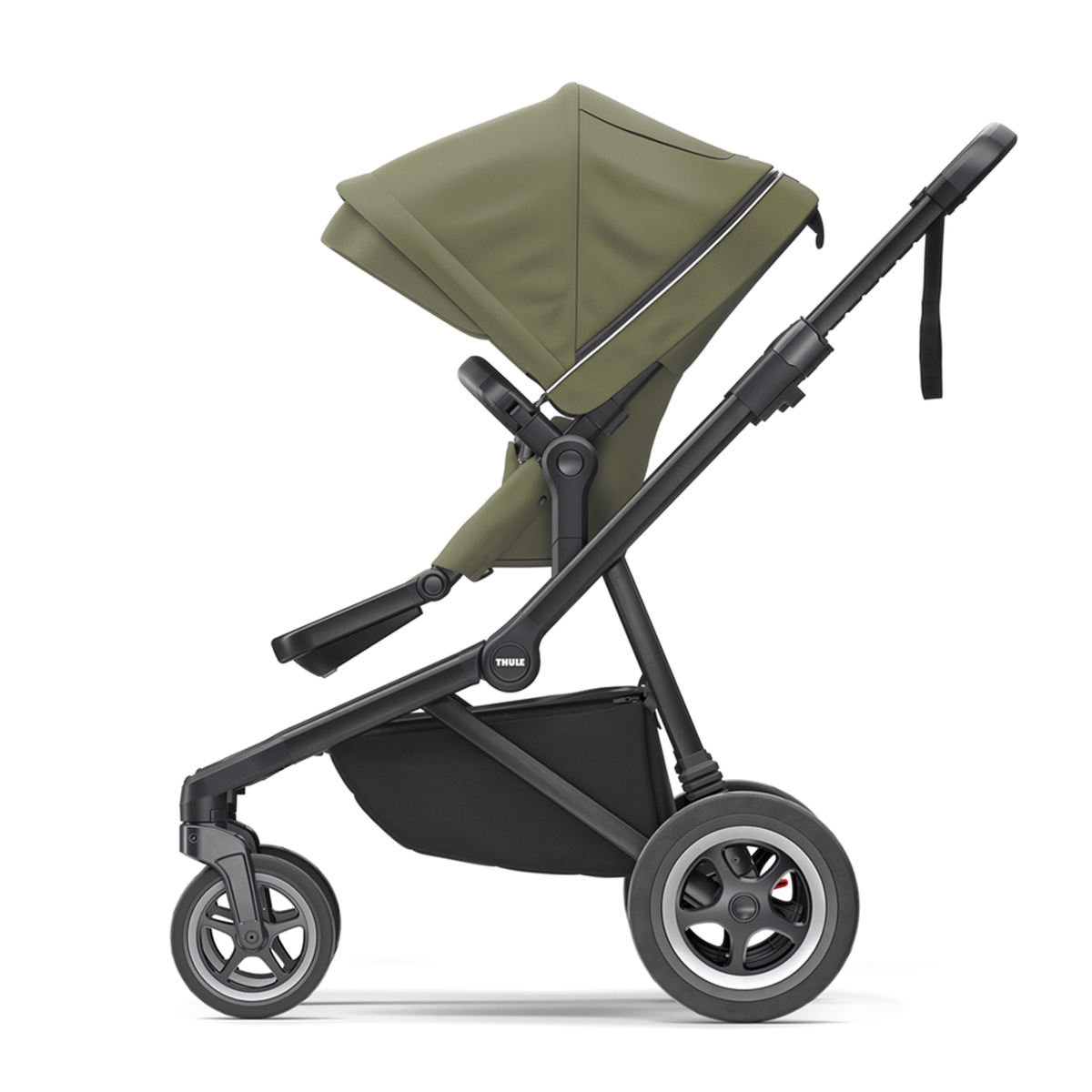 Carucior Thule SLEEK Cadru Negru si Copertina Soft Green (verde kaki) - 1 | YEO
