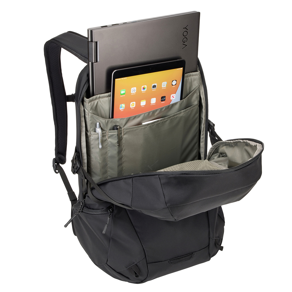 Rucsac urban cu compartiment laptop, Thule, EnRoute Backpack, 21L, Black - 2 | YEO