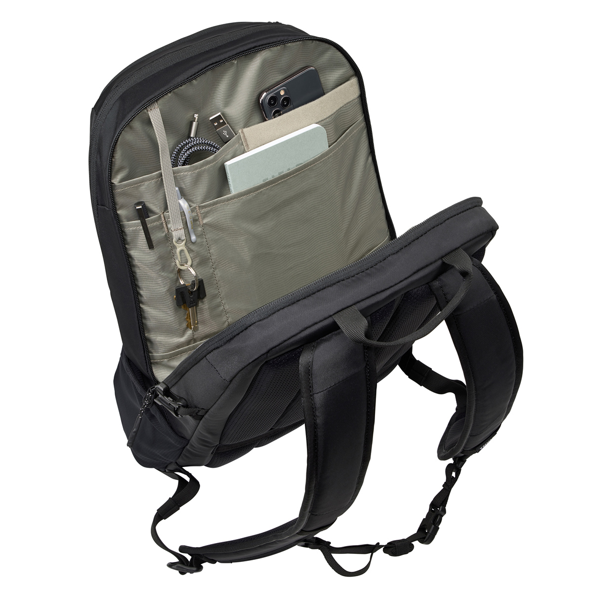 Rucsac urban cu compartiment laptop, Thule, EnRoute Backpack, 23L, Black (model 2022) - 3 | YEO